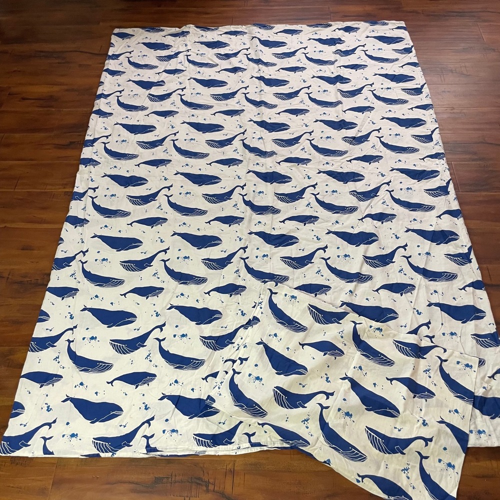 Ikea Blavingad Whale‎ Duvet Cover Pillowcase Size Twin White Blue